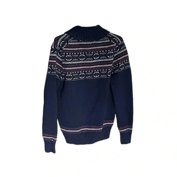 Tommy Hilfiger Luxury Blend Snowflake Cardigan Sweater Navy Blue Men’s Small - Picture 3 of 11